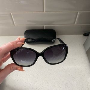 Chanel 5230Q 1345/3C Sunglasses Polished Black w/ Ivory CC Logo